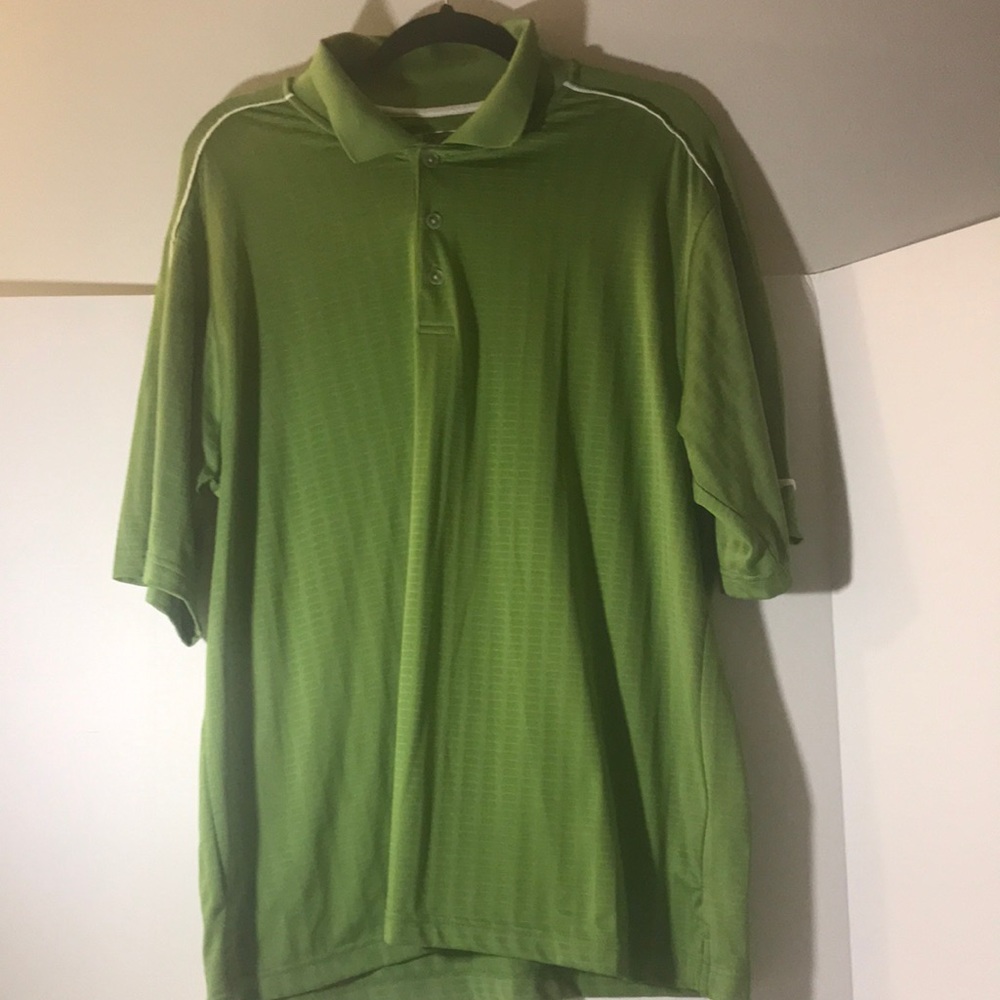Slazenger polo large green stretch top lightweight preppy golf business casual